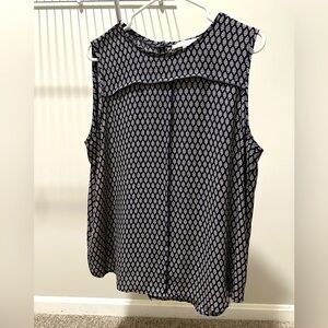 LOFT sleeveless blouse geometric Large